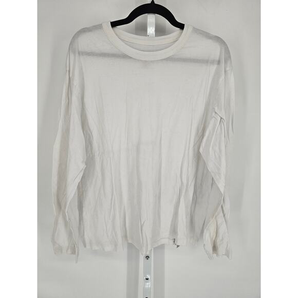 Calvin Klein Mens Sz L Long Sleeve Crew Neck T Shirt White Undershirt - Picture 1 of 3